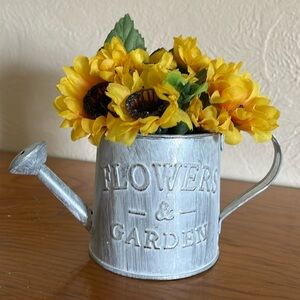 Farmhouse watering can vase, 3.50”T, 7”W